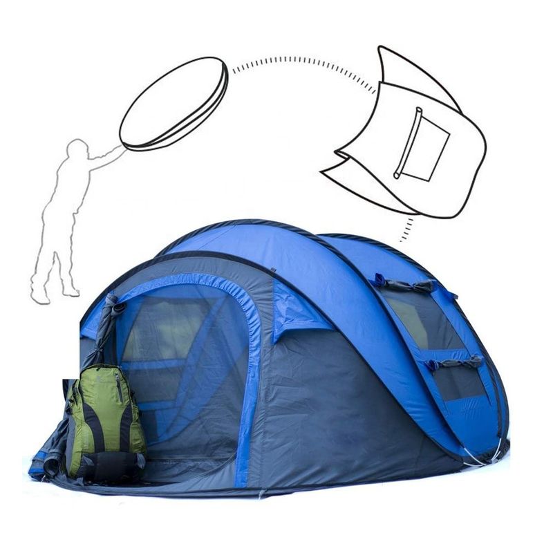 4 To 6 Person Double Layer Pop Up Camping Tent Waterproof Easy Setup